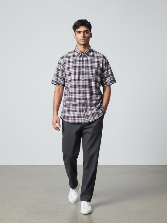 Theory Other - Theory Zack PS A Plaid Blue Button Front Short Sleeve Shirt XL Mens
